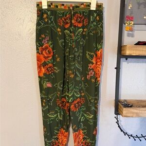 Farm Rio Floral Green and Orange Pants